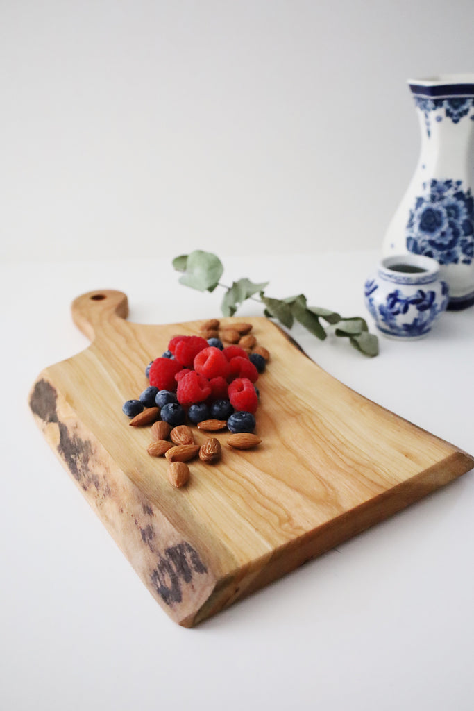 Personalized Wooden Cutting & Serving Board With White Handle