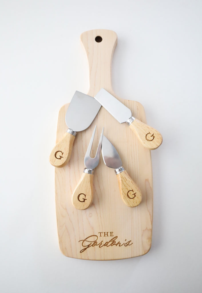 Personalized Serving Board & Cheese Knife Set